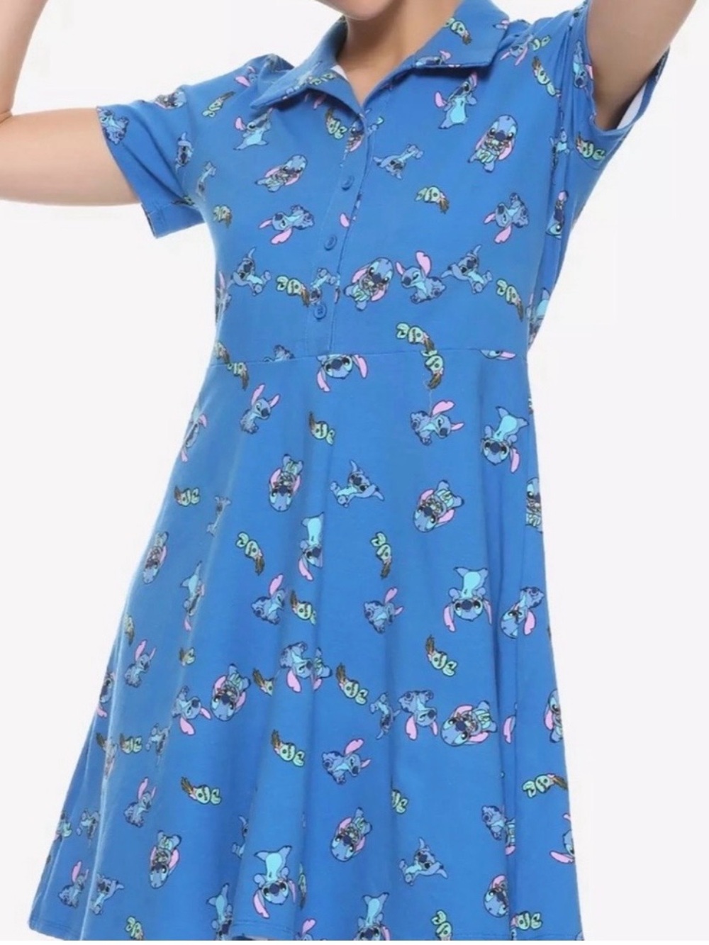 Lilo & Stitch Blue Collared Mini Dress